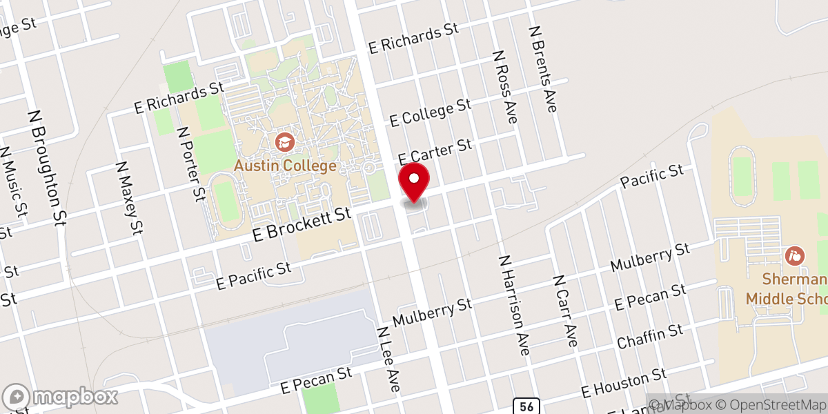 Map showing location of Grand Avenue Church of Christ