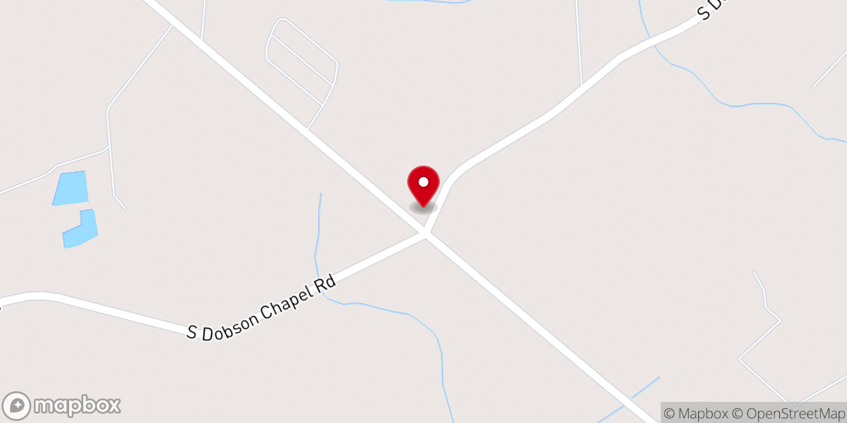 Map showing location of Dobson Chapel