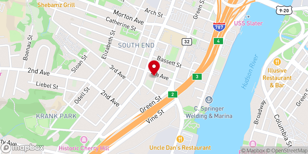 Map showing location of Church of Saint Ann