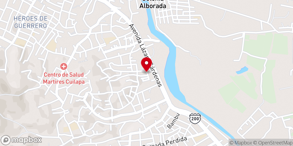 Map showing location of Iglesia Bautista Jerusalén