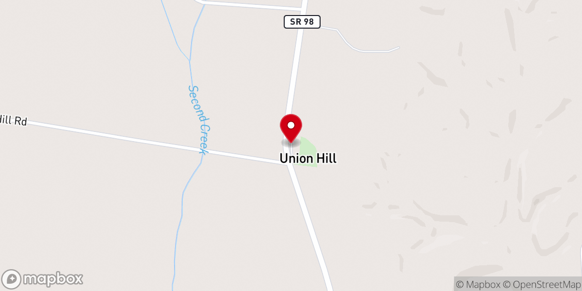 Map showing location of Union Hill Congregational Methodist Church