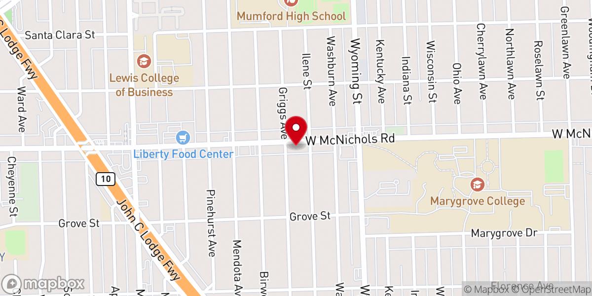 Map showing location of Christian Inn Missionary Baptist Church