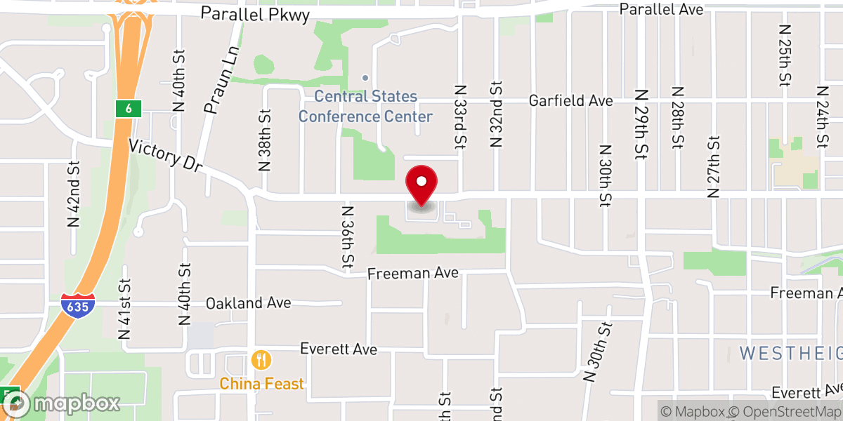 Map showing location of Grace Lutheran Church