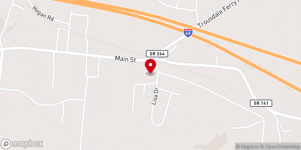 Map showing location of Gordonsville Church of Christ