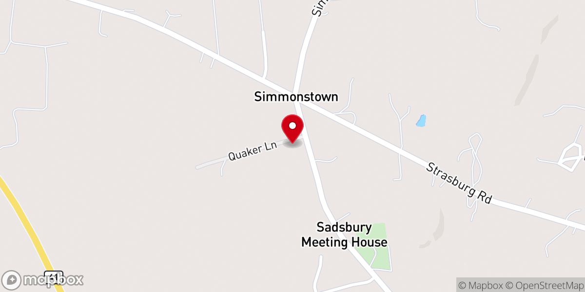 Map showing location of Simmontown Mennonite Church