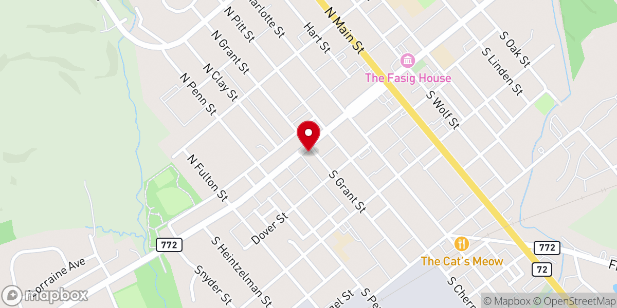Map showing location of Manheim Mennonite Church