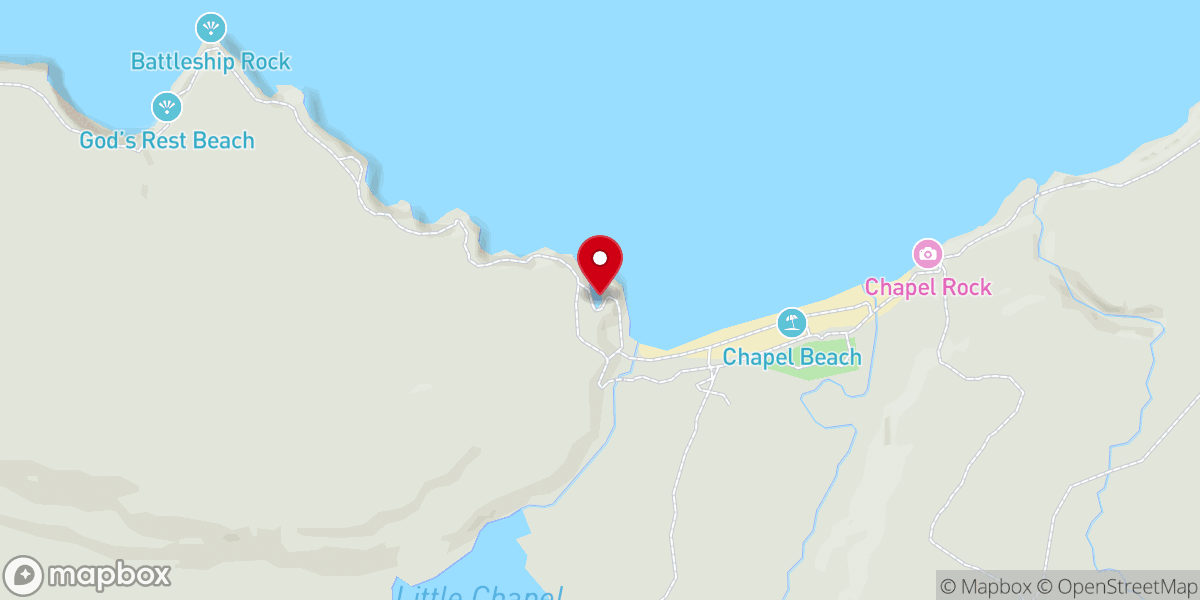 Map showing location of Chapel Cove