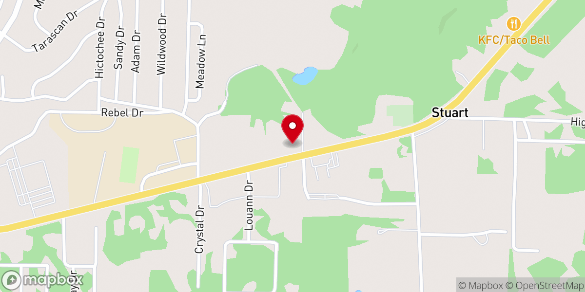 Map showing location of Highland Hills Baptist Church