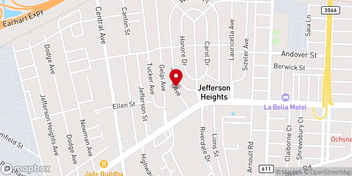 Map showing location of Jefferson United Methodist Church