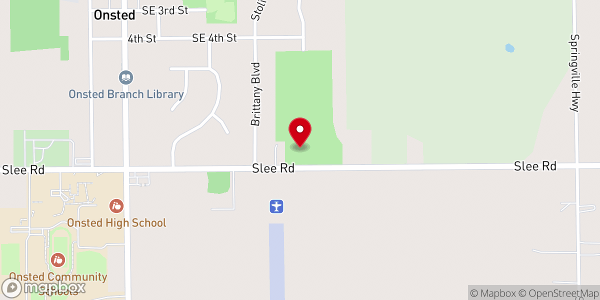 Map showing location of Irish Hills Community Church