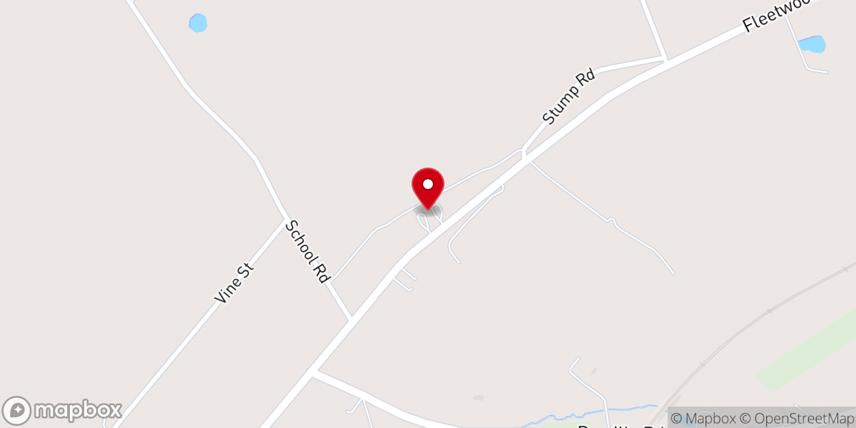 Map showing location of Fleetwood Old Order Mennonite Church