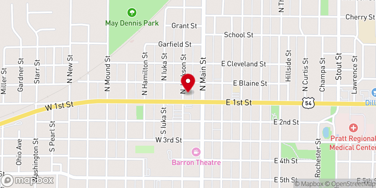 Map showing location of First United Methodist Church