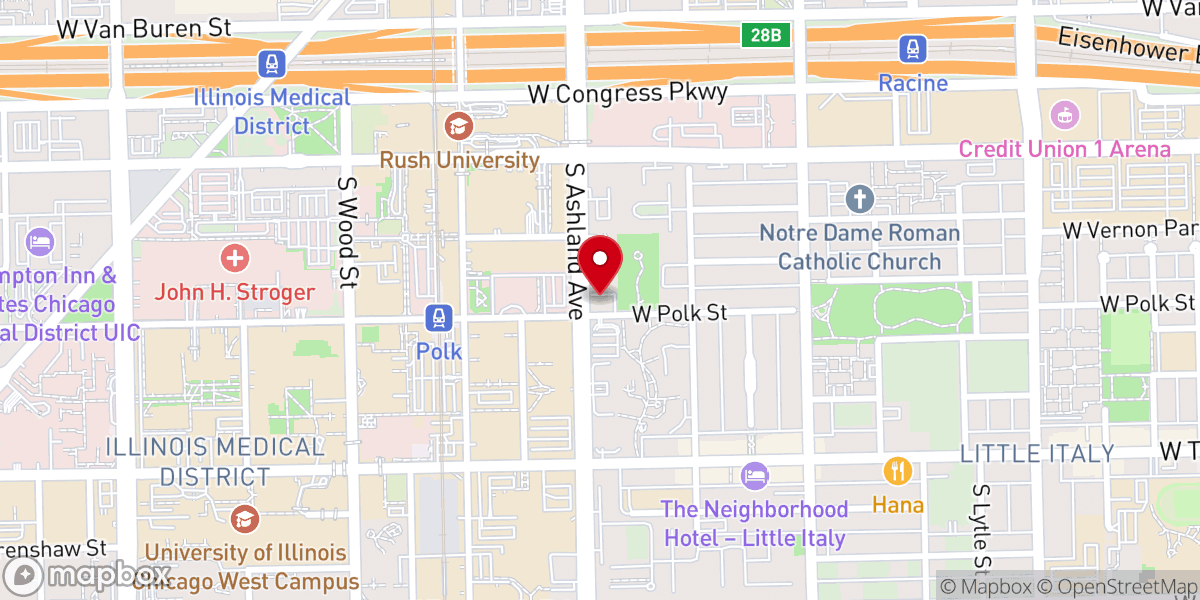 Map showing location of St. Basil Greek Orthodox Church