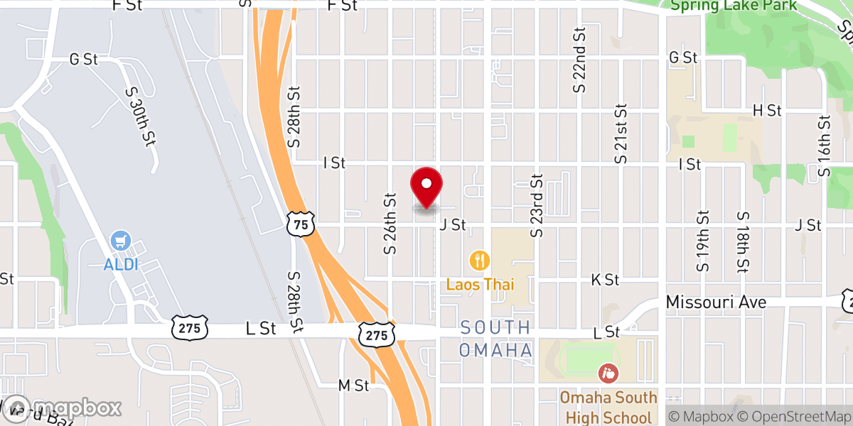 Map showing location of Salem Lutheran Church