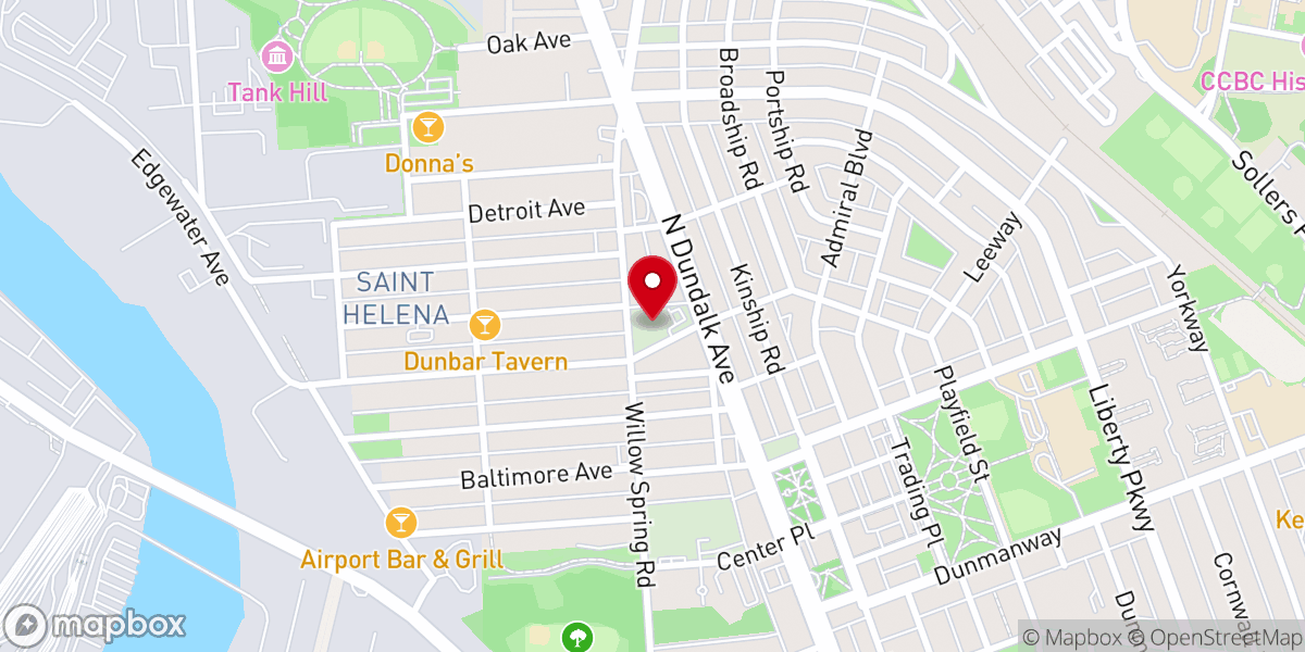Map showing location of First Baptist Church of Dundalk