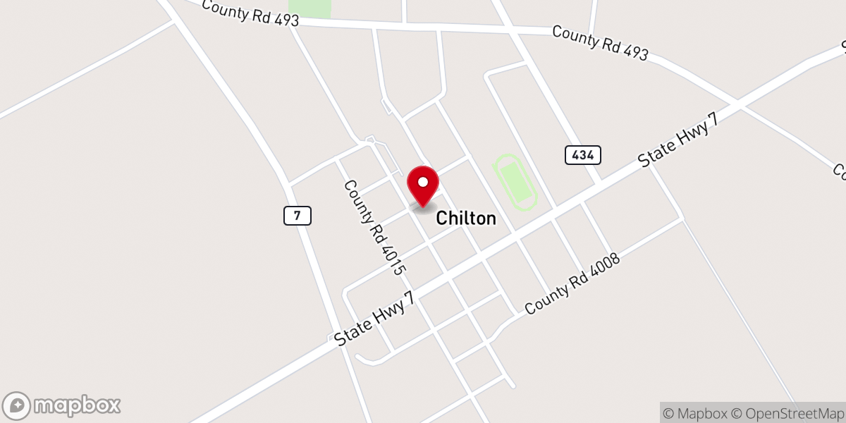 Map showing location of First Baptist Church Chilton