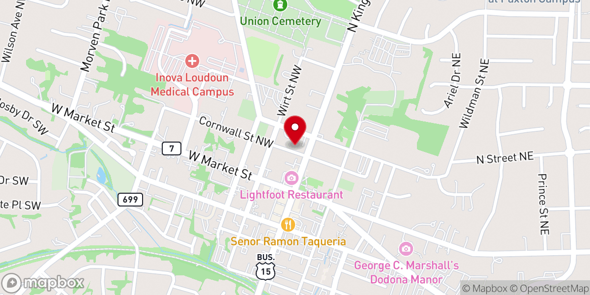 Map showing location of St. James' Episcopal Church