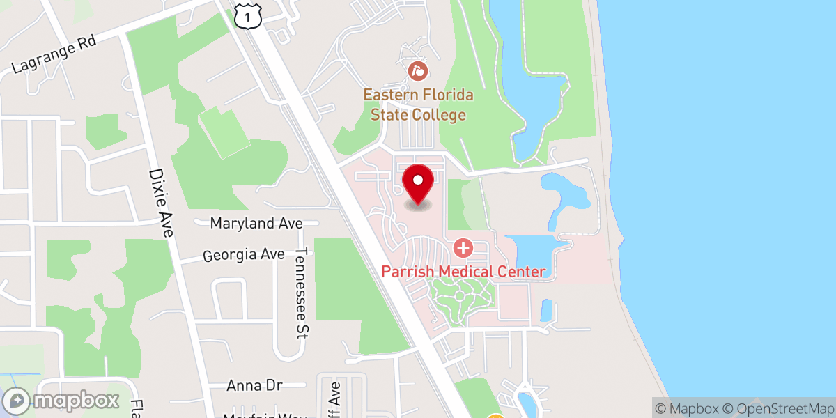 Map showing location of Parrish Medical Center