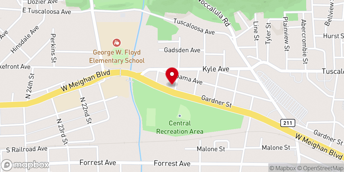 Map showing location of Celebrate Recovery at Freedom Church Gadsden