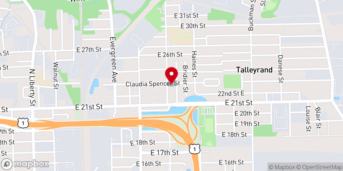 Map showing location of Greater Payne Chappel African Methodist Episcopal Church