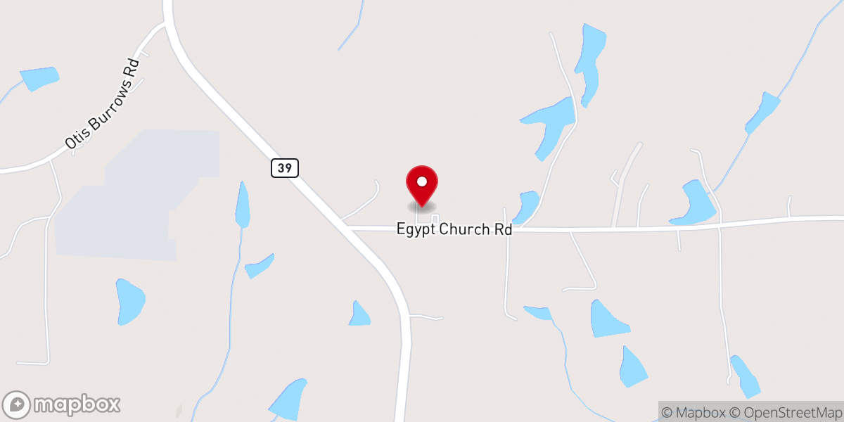 Map showing location of Shady Grove Baptist Church