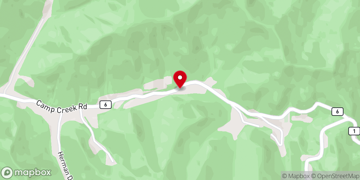 Map showing location of Camp Creek Church