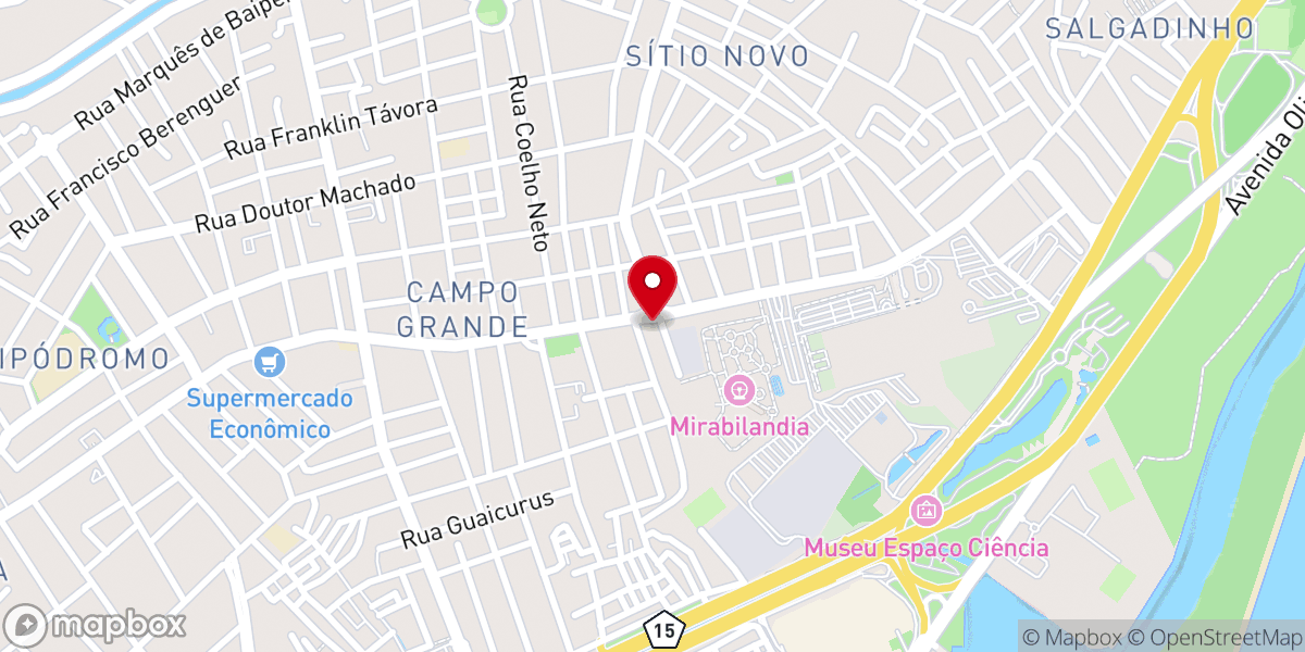 Map showing location of Igreja Batista em Campo Grande