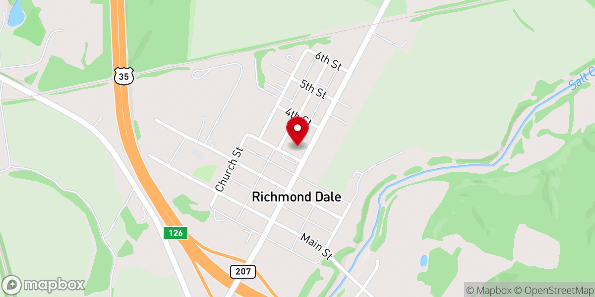 Map showing location of Richmond Dale Church of God