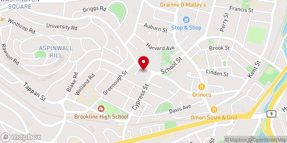 Map showing location of Church of Christ In Brookline