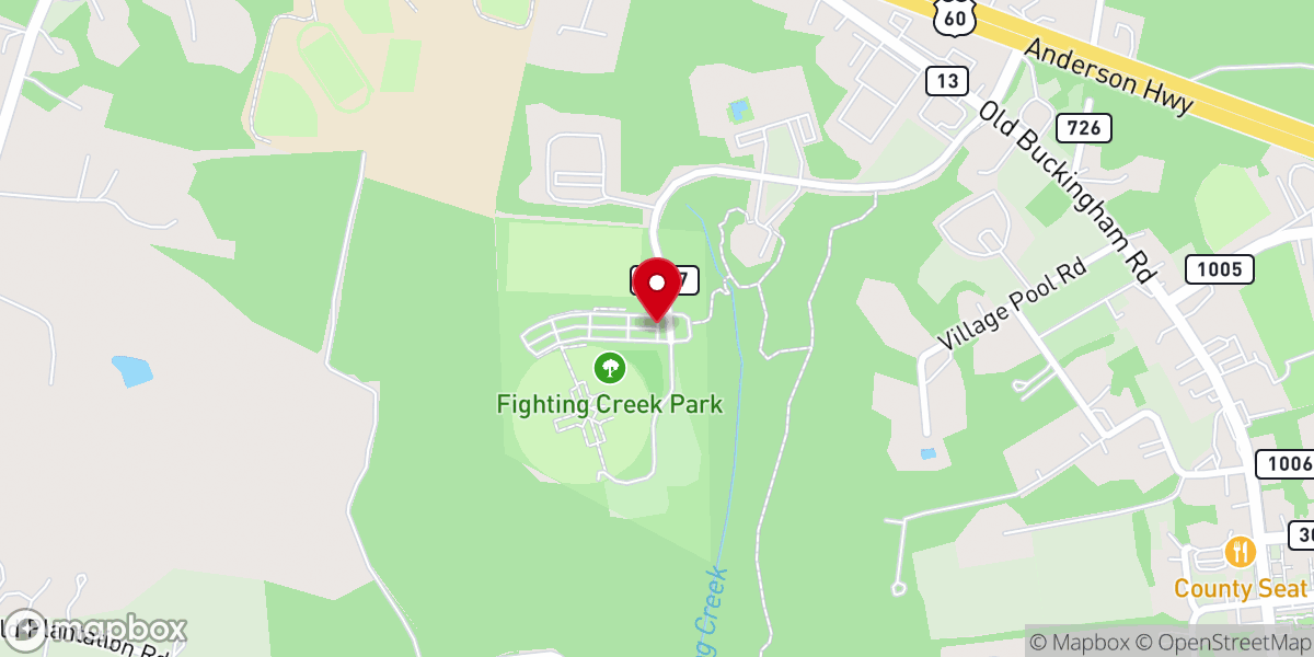 Map showing location of Fighting Creek Park