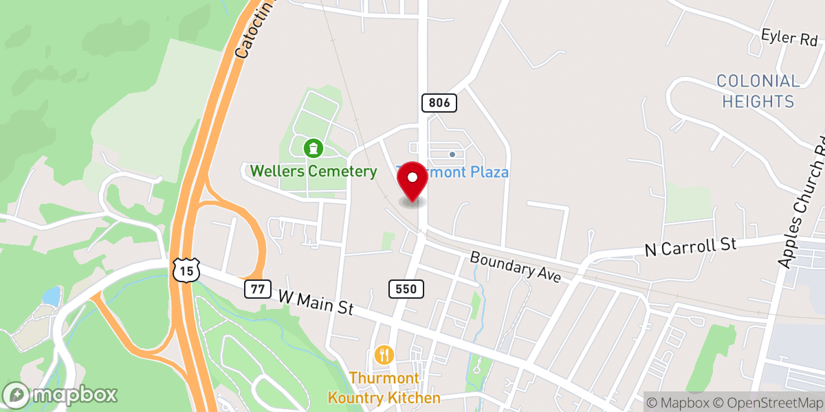 Map showing location of Thurmont Auto Sales
