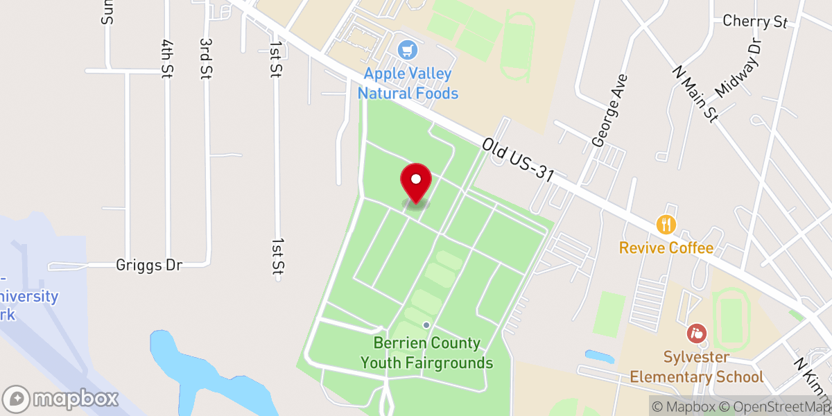 Map showing location of Berrien County Youth Fair