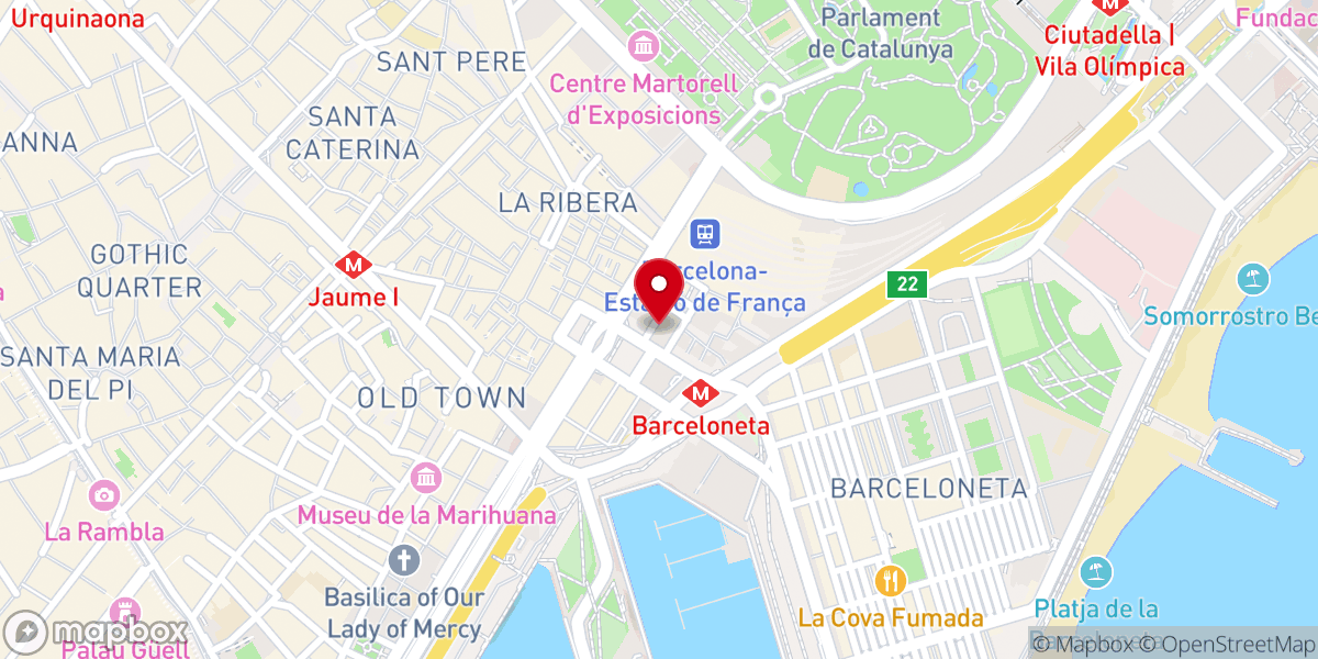 Map showing location of Sagrada Família