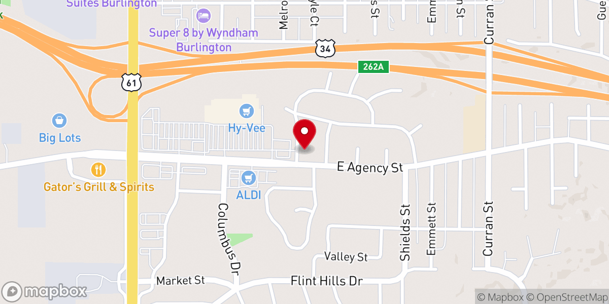 Map showing location of Our Savior Lutheran Church