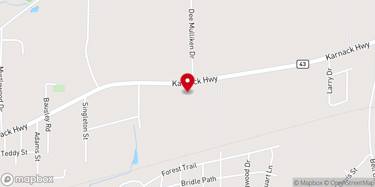 Map showing location of Port Caddo Baptist Church
