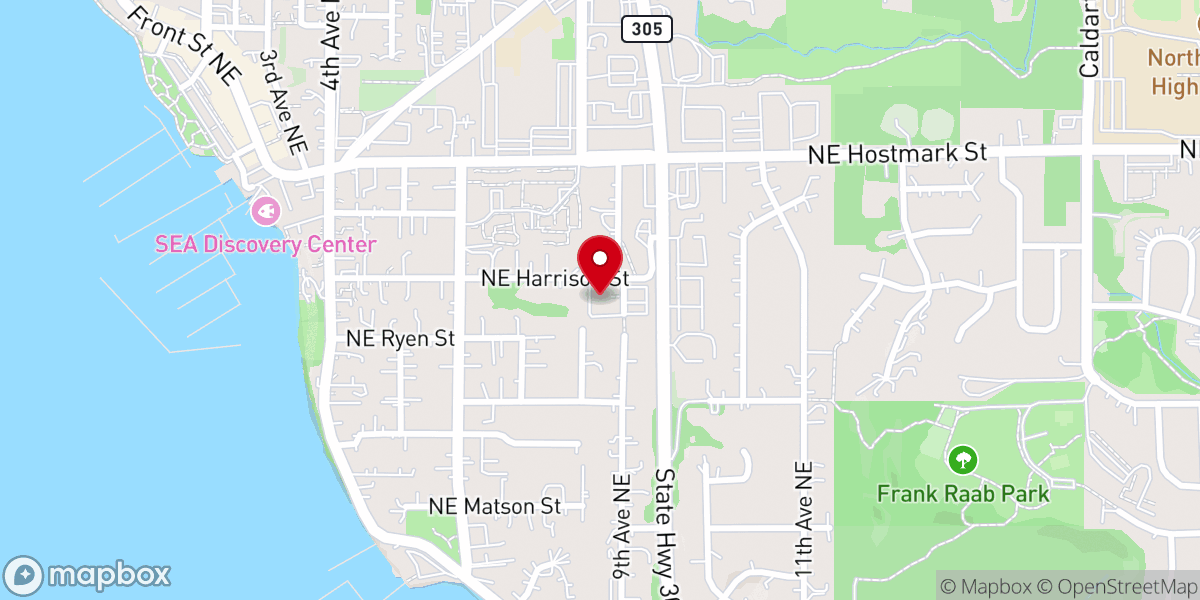 Map showing location of Liberty Bay Presbyterian Church