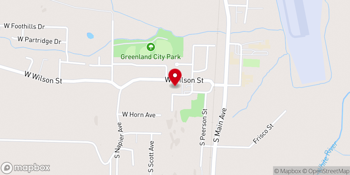 Map showing location of First Baptist Church of Greenland