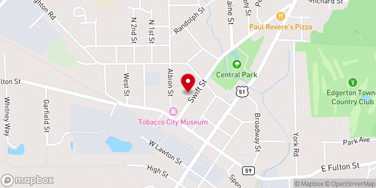 Map showing location of Tri-County Community Center