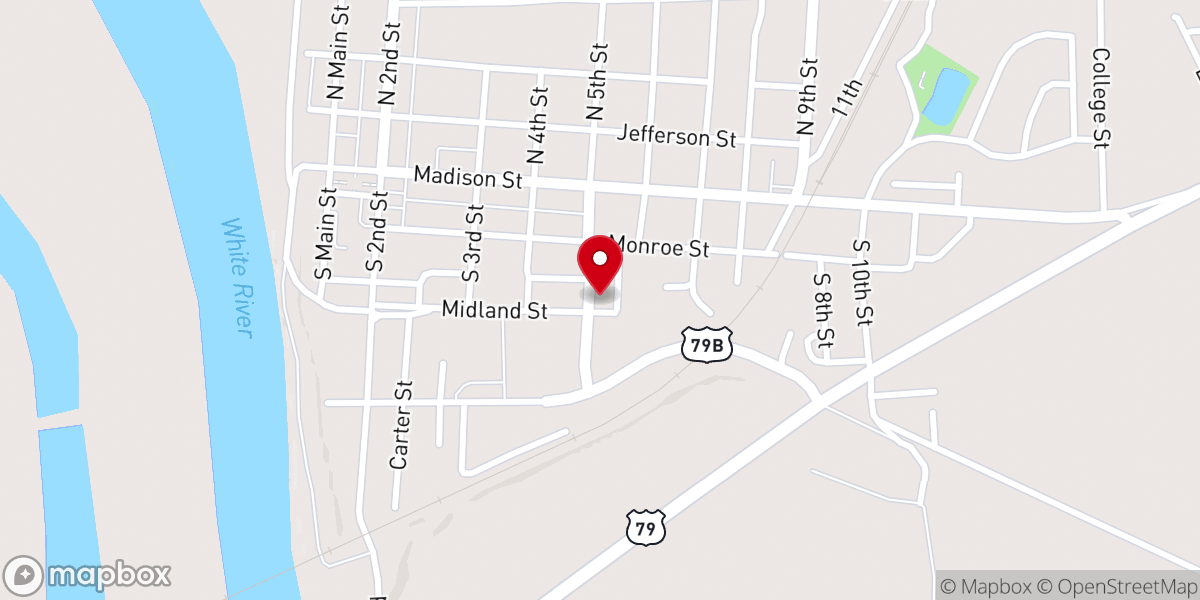 Map showing location of Union Baptist Church