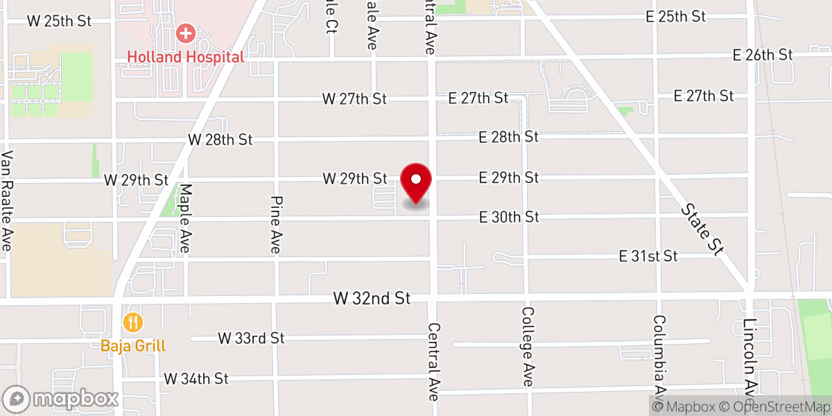 Map showing location of Lakeshore Vineyard Church
