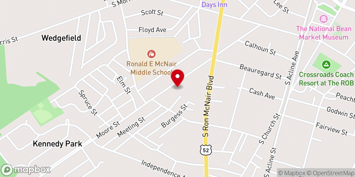 Map showing location of Greater St James AME Church
