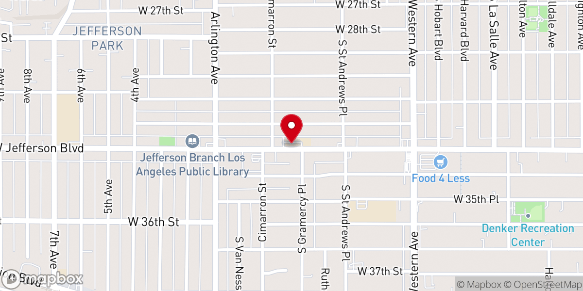Map showing location of Holy Name of Jesus Catholic Church