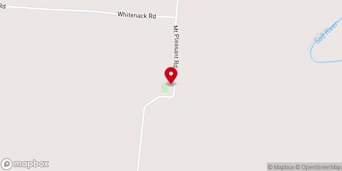 Map showing location of Mt. Pleasant Church