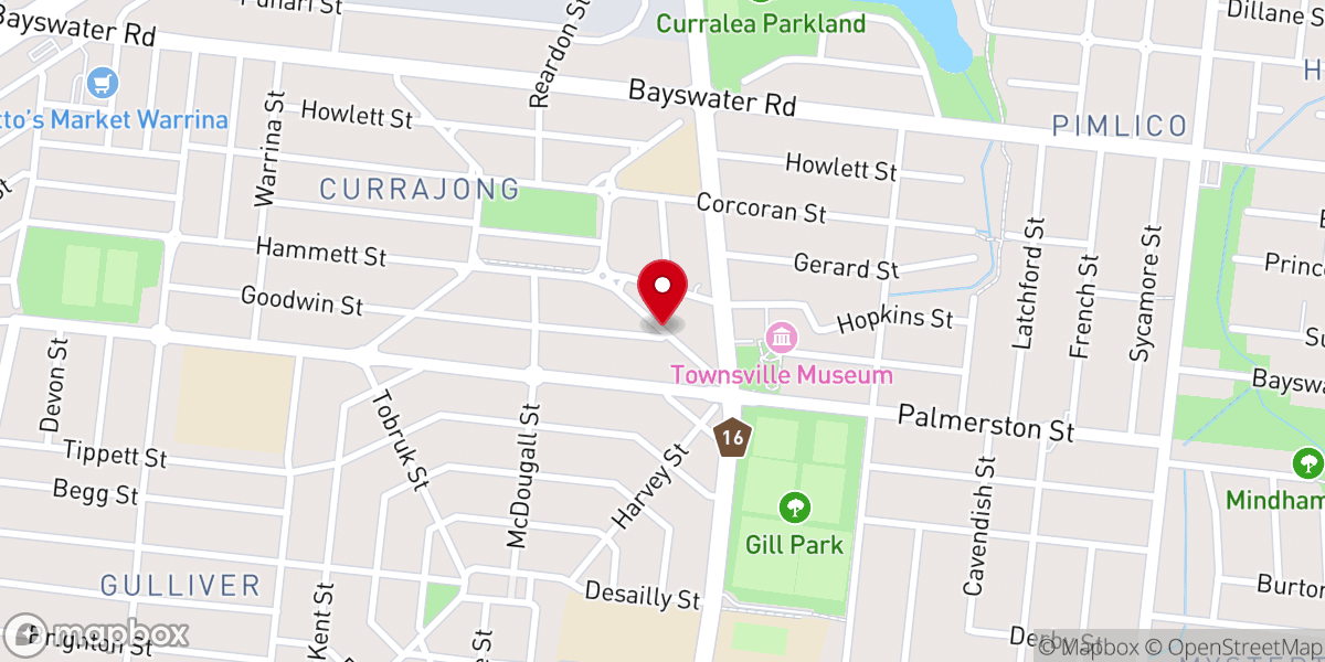 Map showing location of Townsville Wesleyan Methodist Church