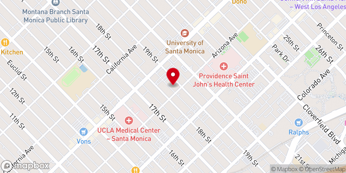 Map showing location of Santa Monica Seventh-day Adventist Church