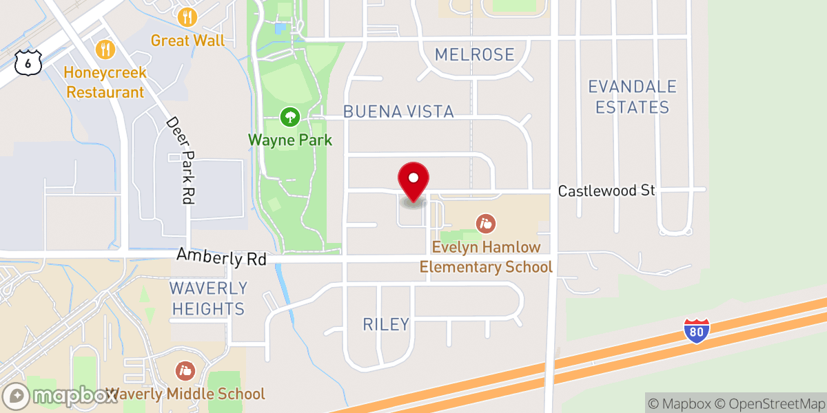 Map showing location of Peace Lutheran Church