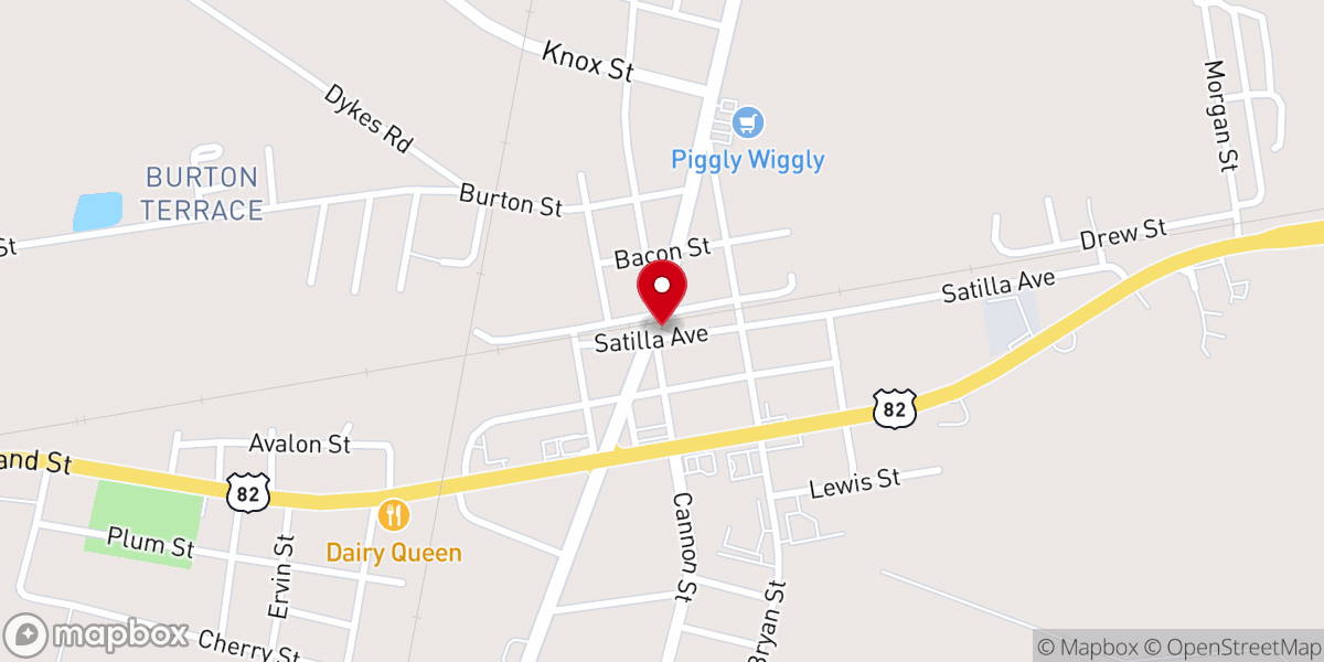 Map showing location of Church of God Parsonage