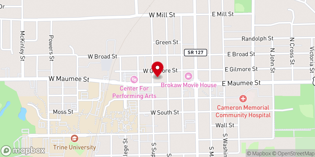Map showing location of First Congregational United Church of Christ