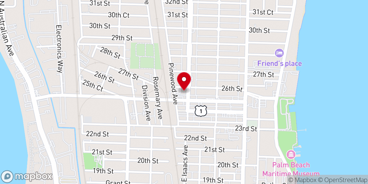 Map showing location of First Haitian Church of God of West Palm Beach