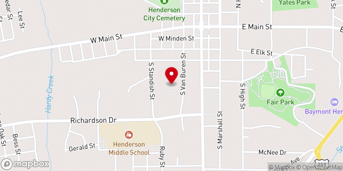 Map showing location of Oak Manor Apartments